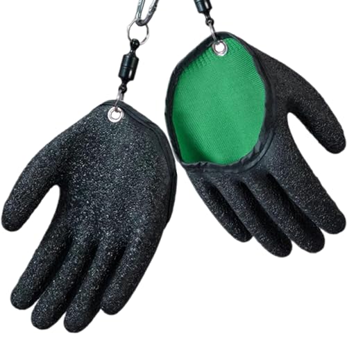 Zoranala 2Pcs Fishing Gloves for Men with Magnet Release - Professional Anti-Slip Catch Fish Gloves,Puncture Proof Fishing Glove for Handling,Catching,Cleaning,Hunting,Fisherman Fishing Accessories