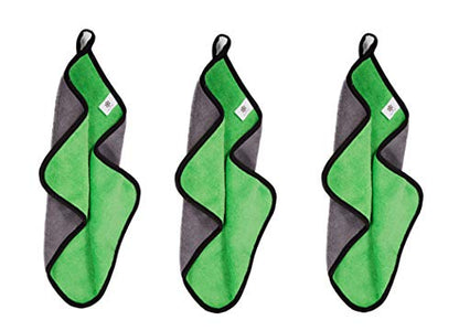 Toasis Soft Microfiber Towels with Carabiner Clip for Fishing Hiking Camping Pack of 3 (Green) - color: Green