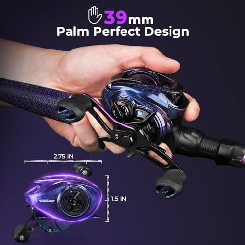 KastKing Royale Legend Pro Baitcasting Reels - AutoMag Dual Braking System Fishing Reel, Arch Resistance Control, 16 Lbs Carbon Drag, 5.5oz Lightweight, 8.0:1 Gear Ratio, 11 + 1 Stainless Steel BB - color: Left Handed-8.0:1
