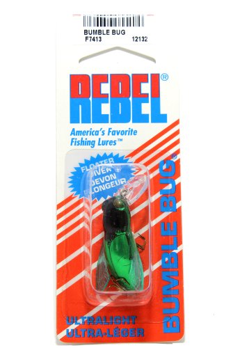 Rebel Lures Bumble Bug Topwater / Crankbait Fishing Lure, 1 1/2 Inch, 7/64 Ounce - color: June Bug