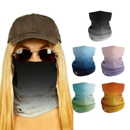 Summer Cooling Neck Gaiter UV 50+ Sun Protection Breathable Mesh Face Mask - color: 5pcs-gradient
