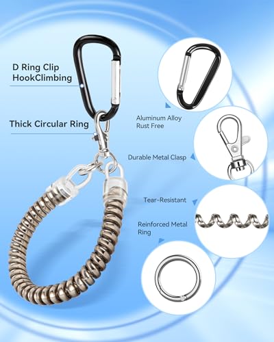 SHANSHUI Phone Lanyard Tether, Stretchy Phone Strap Patch Anchor Outdoor Climbing Hook Compatible for Most Smartphones - color: Sliver X2