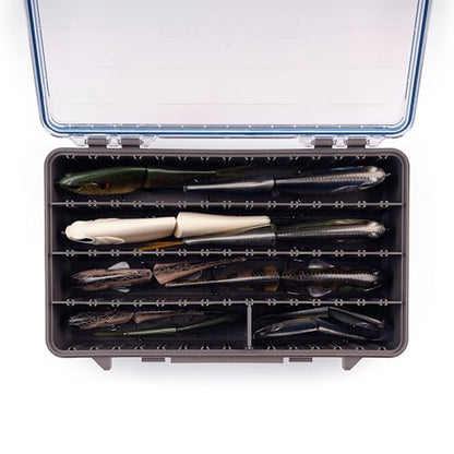 Plano StowAway 3700 Waterproof Deep Stow Tackle Box, IPX7 Waterproof, with Rustricor, Single Latch Design, Transparent DuraView Lid, Stackable Storage for Fishing Bait, Lures and Gear - size: 3700, style: Deep Stow - New Model