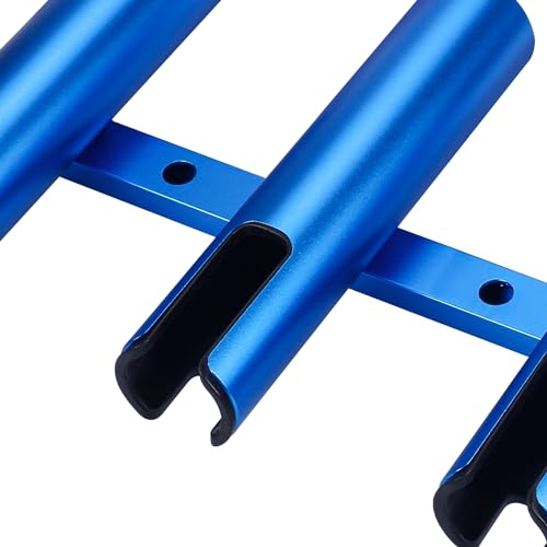Aluminum Fishing Boat Rod Holder,3/4 Link Tube Aluminum Rod Rack, Suit Boats & Yacht ,Silver - color: Blue 3 tube