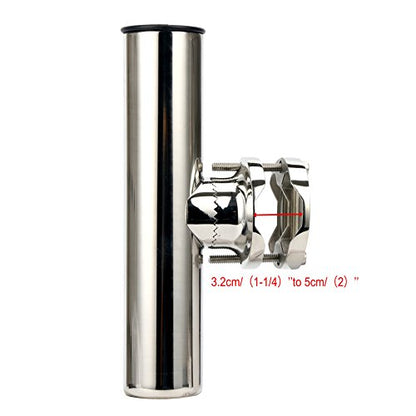 Amarine Made (2x) Stainless Rail Mount Clamp on Fishing Rod Holder for Rails 1-1/4" to 2"
