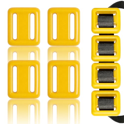 4 Pcs Scuba Weight Belt,Diving Weight Belt with Metal Block Buckle Coated Dive Weights Nylon Dive Belt Suitable for Free Diving - color: Yellow, size: 1.1lb