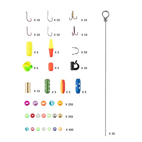 Dr.Fish 1310 Pieces Spinner Making Kit Lure Making Suppies Walleye Rig Spinner Blades Lure Bodies Floats Spinnerbait Shafts Accessories Freshwater Bass Materials