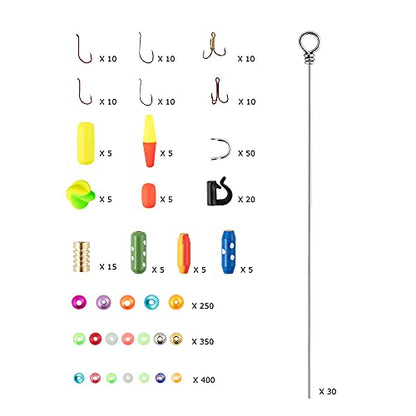 Dr.Fish 1310 Pieces Spinner Making Kit Lure Making Suppies Walleye Rig Spinner Blades Lure Bodies Floats Spinnerbait Shafts Accessories Freshwater Bass Materials