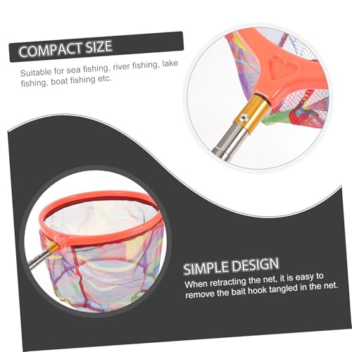 GANAZONO Stainless Steel Retractable Fishing Landing Net with Detachable Pole Portable Outdoor Fish Scoop Capacity Camping Tool for Bass Trout Random Color