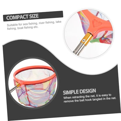 GANAZONO Stainless Steel Retractable Fishing Landing Net with Detachable Pole Portable Outdoor Fish Scoop Capacity Camping Tool for Bass Trout Random Color