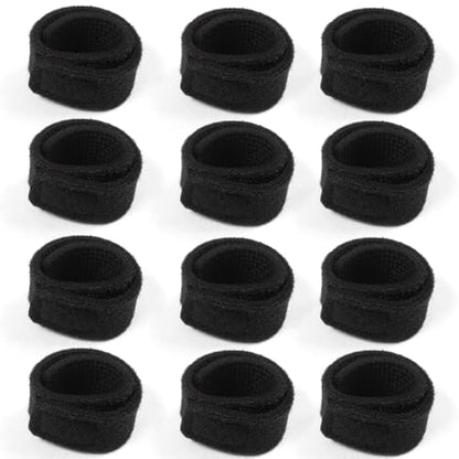 6PCS/12PCS Elastic Fishing Rod Straps Durable Portable Fits for Sea Pole Hand Pole Throwing Pole, Universal Fishing Pole Wrap Band Adjustable Fishing Rod Holder Belts - color: Black(12PCS)