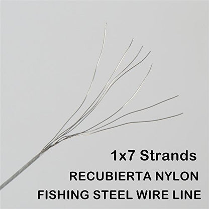 Fishing 100 Metres 0.45mm 20LB Fishing Steel Wire Lines Fishing Wire Nylon Coated 7 Strands Stainless Steel Leader Wire