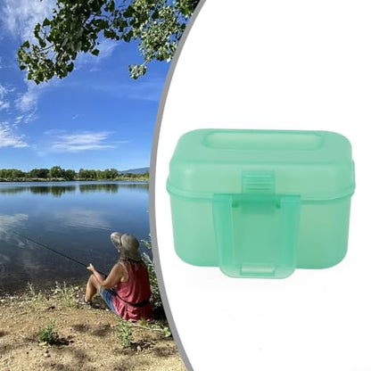 Worm Container Fishing Bait Box, Ventilated Live Bait Storage Case with Waist Buckle, Plastic Lure Holder for Red Worms and Shrimp