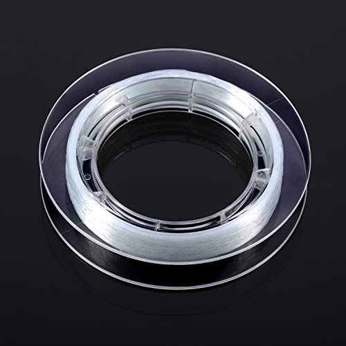 Tatuo 218 Yards/ 654ft Clear Fishing Line 0.25mm Nylon Invisible Thread String for Hanging Christmas Ornaments, Bracelet Making, Sew Hobby, Clear Beading Thread with Bead Needle - size: 0.25mm
