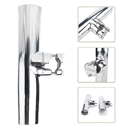 NovelBee 4pcs Stainless Tournament Style Clamp on Fishing Rod Holders,Rail Mount Fishing Rod Pole Holder for Marine Boat Yacht