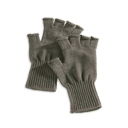 M MCGUIRE GEAR GI Wool Fingerless Gloves, Half Finger Outdoor Tactical Glove Insert - Ski Glove Insert Made in USA - color: Foliage Green