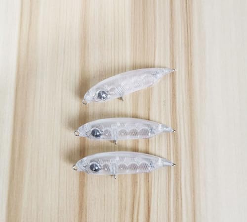 20pcs Lure Blanks,Crankbait Wobblers DIY Blank Hard Lures Kit Unpainted Fishing Baits Sets for Swimming Bass Trout Salmon Perch Freshwater Saltwater Topwater