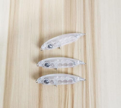 20pcs Lure Blanks,Crankbait Wobblers DIY Blank Hard Lures Kit Unpainted Fishing Baits Sets for Swimming Bass Trout Salmon Perch Freshwater Saltwater Topwater