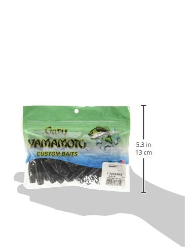 Yamamoto 5" Single Tail Grub Soft Plastic Fishing Angling Swimbait Lures with Tail-Curling Action - 20 Pack - color: SMOKE W/ LARGE BLACK FLAKE (20 PACK), size: 5" SUPER GRUB