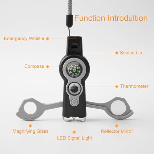 Emergency Survival Function Whistle, Outdoor Multifunctional Tool Safety Whistle with Lanyard, Ideal for Kayaking, Boating, Hiking, Camping, Climbing, Hunting, Fishing, Rescue Signaling - color: green