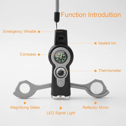 Emergency Survival Function Whistle, Outdoor Multifunctional Tool Safety Whistle with Lanyard, Ideal for Kayaking, Boating, Hiking, Camping, Climbing, Hunting, Fishing, Rescue Signaling - color: green