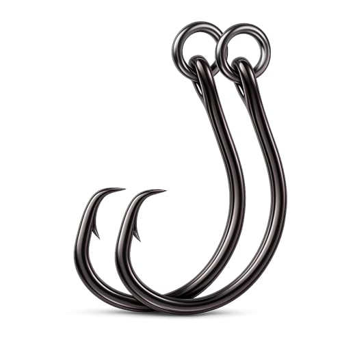9KM DWLIFE Circle Hooks 4X 25Pcs Strong Corrosion-Resistant High-Carbon Steel Fishing Hooks with Ring for Catfish, Bass Saltwater Circle Hooks - size: 5/0#