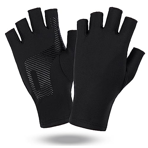 Uv for Protection Fishing Fingerless Gloves Light Breathable Sunscreen Driving Outdoor Cycling - color: C