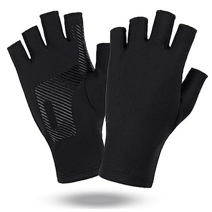 Anti-UV Men Women Fishing Gloves Sunscreen Antiskid Spring Ice Cool Breathable Cycling Sport Gloves Fishing Men Fingerless Sun Protection Fingerless Sunscreen for - color: C