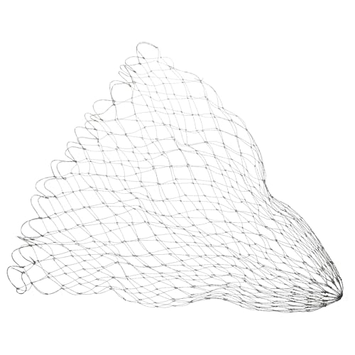 60×40cm Rubber-Coated Dyneema Fishing Landing Net Replacement – 3.5cm Large Mesh, Gray, for Sea/River/Lake/Boat Fishing