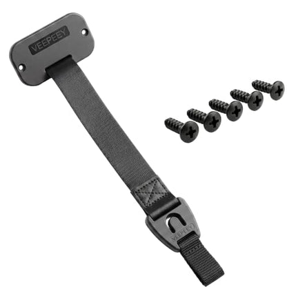 Retractable Rod Straps for Fishing Rods, Gunwale/Deck Mount Self-Retracting Tie-Down Straps, F14200 Rod Saver Strap Fishing Rod Holder, Fishing Pole Holders for Boat Deck, Black - color: 1 PACK