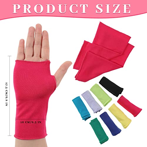 Geyoga 8 Pairs Sun Protection UV Gloves for Women Fingerless Hand UV Protection Glove for Gel Manicures Summer Driving Biking - color: Bright Colors