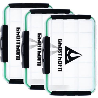 Ghosthorn Fishing Tackle Box, Waterproof 3600 and 3700 Tackle Trays, Plastic Tackle Box Organizer with Removable Dividers Storage Lure Box for Lures 3 Pack (3600 * 3) - size: 3600*3