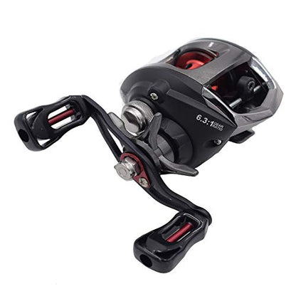 Diwa Baitcasting Fishing Reels Saltwater Freshwater Spincasting Reels Carbon Fiber Drag 18 LBS 12 + 1 Shielded Stainless Steel Ball Bearings Baitcasters Spool Sport Baitcast Reel - style: Right