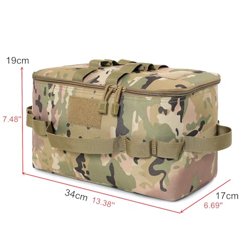 Fishing Tackle Bag Outdoor Camping Cookware Tool Bag Portable Large Capacity Tote Storage Bag Picnic Tactical Soft Case (CP camouflage(13.38''L x 6.69''W x 7.48''H)) - color: CP camouflage(13.38''L x 6.69''W x 7.48''H)