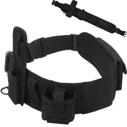 Fishing Wading Belt Adjustable Waist Strap Waterproof Tackle Storage Bag for Kayaking Surfing Casting - color: Black