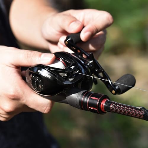 KastKing Royale Legend II Baitcasting Reels, New Compact Design Baitcaster Fishing Reel, 17.64LB Carbon Fiber Drag, Cross-Fire 8 Magnet Braking System, Available in 5.4:1 and 7.2:1 - color: 7.2:1-right