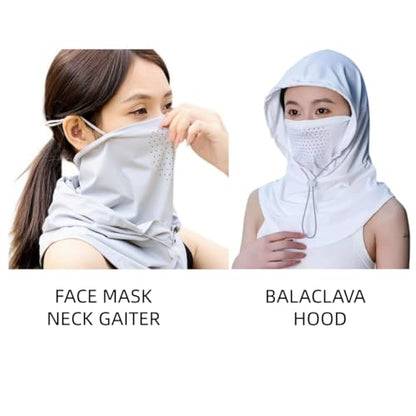 Cooling Balaclava Face Mask Sun UV Protection Hood Full Head Mask Face Cover with Breathable Holes for Cycling Fishing - color: Dark Gray