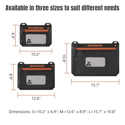 BASSDASH 2-Pack TPU Fishing Tackle Bag Heavy Duty Bait Storage Pouch with Water-Resistant Zipper for Soft Baits, Tools, Accessories - size: Medium