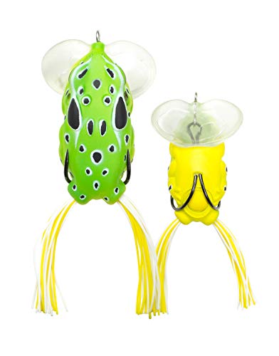 LUNKERHUNT Yappa | Frog Lure, Topwater Fishing Lure for Bass Fishing | Skirted Legs Flare, Soft Hollow Bodym, Weedless Hooks, Fishing Baits