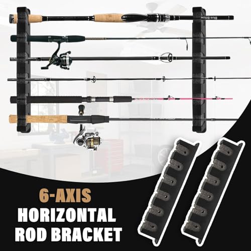 2-Pack Wall-Mounted Horizontal Fishing Rod Holders Fits Most Rod Diameter