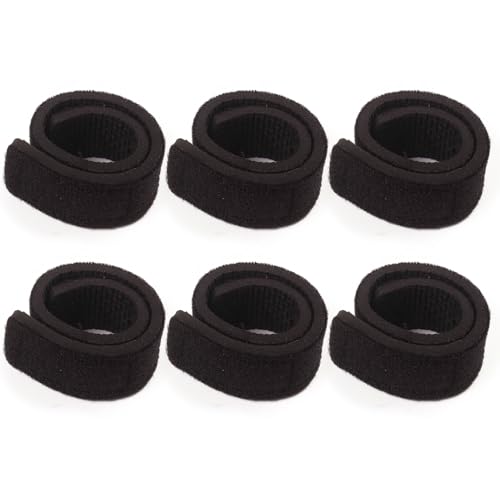 HUIOP 6pcs Fishing Rod Straps Fishing Pole Wrap Band Elastic Fishing Rod Holder Belts - color: Black, size: 6pcs