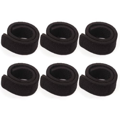 HUIOP 6pcs Fishing Rod Straps Fishing Pole Wrap Band Elastic Fishing Rod Holder Belts - color: Black, size: 6pcs