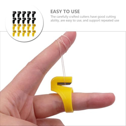 Uonlytech 20Pcs Sewing Thread Cutter Rings Finger Ring Thread Cutting Tool Lightweight Plastic Yarn Cutters for Hand Sewing Embroidery Fishing Line
