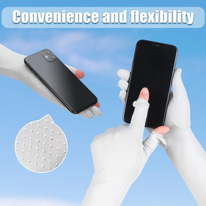 Jecery 2 Pairs UV Long Sun Gloves Women's Sunblock Driving Gloves Non Slip Full Finger Arm Sun Protective for Outdoor Sports - color: Gray, Purple