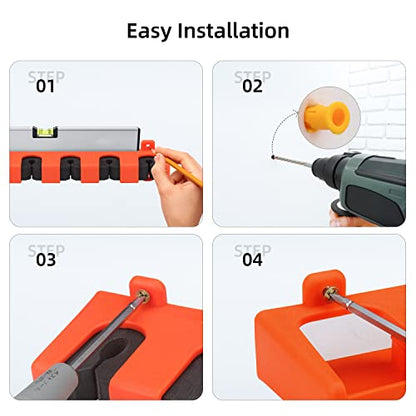 RUNCL Fishing Rod Holder, Rod Sleeve, and Rod Strap Kit, Wall Mounted Vertical Fishing Rod Rack, Fishing Pole Holders Hold Up to 6 5-11mm Rods, Fishing Rod Storage Combo Set - color: A: 2 Set Orange