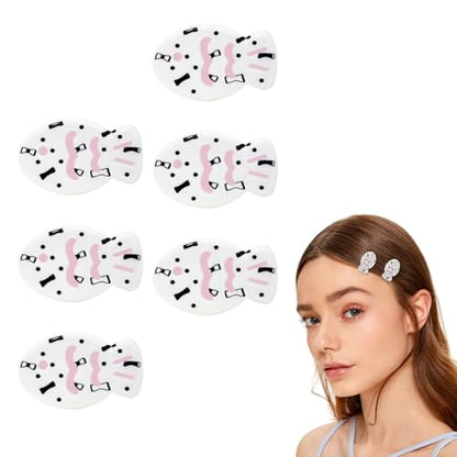 6 Pcs Snap Hair Clips Glossy White Resin Small Fish Hairpin Cute Black Polka Dot Bow Pattern Metal Barrettes Headwear for Women Hair Styling Accessories Gifts - color: Style 16