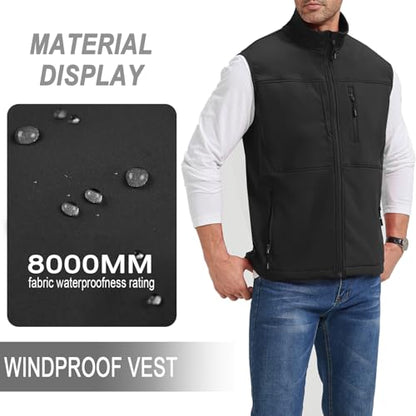 XinYangNi Men's Lightweight Softshell Golf Running Vest Outerwear Zip Up Fleece Lined Windproof Sleeveless Jacket for Hiking - color: Light Khaki, size: Small