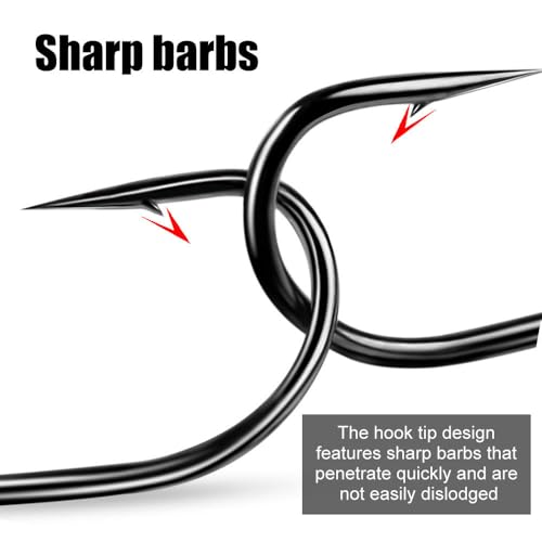 Weedless Double Fishing Hooks, 50PCS 1/0 2/0 3/0 4/0 Bass Hooks, Sharp High Carbon Steel Barbed Hook for Freshwater Saltwater Fishing Lures - size: 2/0#