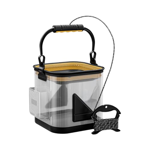 Fishing Bucket - Portable Transparent Fishing Basket, Durable Fish Storage Organizer, Water-Resistant Container | Crappie Saltwater Inshore Pike for Crappie Saltwater Inshore Pike