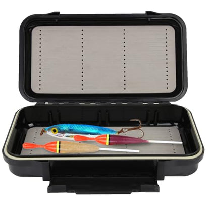 Black Portable Double Sided Fishing Lure Box Waterproof Fly Fishing Tackle Storage Container For Anglers
